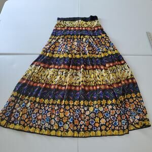 Aquilano Rimondi Skirt Women 44 Medium Floral Silk Pleated Midi Italy Whimsigoth